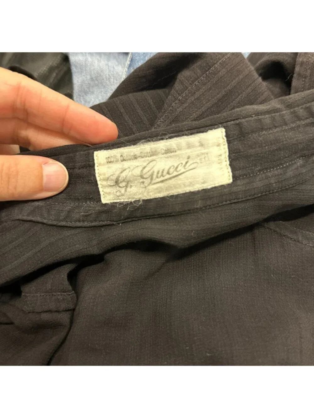Rare Vintage 70s Gucci Men’s Shirt Black Sheer Smocked Dandy Poet Disco 15 38